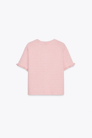 Трикотажный кардиган с воланами- Заказать в России