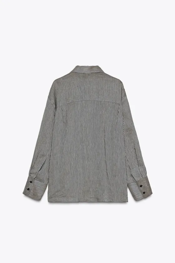 РУБАШКА ИЗ СМЕСОВОГО ЛЬНА В ПОЛОСКУ — ZW COLLECTION
