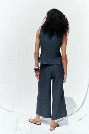 Льняные брюки-кюлоты- Заказать в России