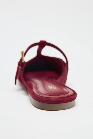 Замшевые туфли-мюли с ремешком- Заказать в России