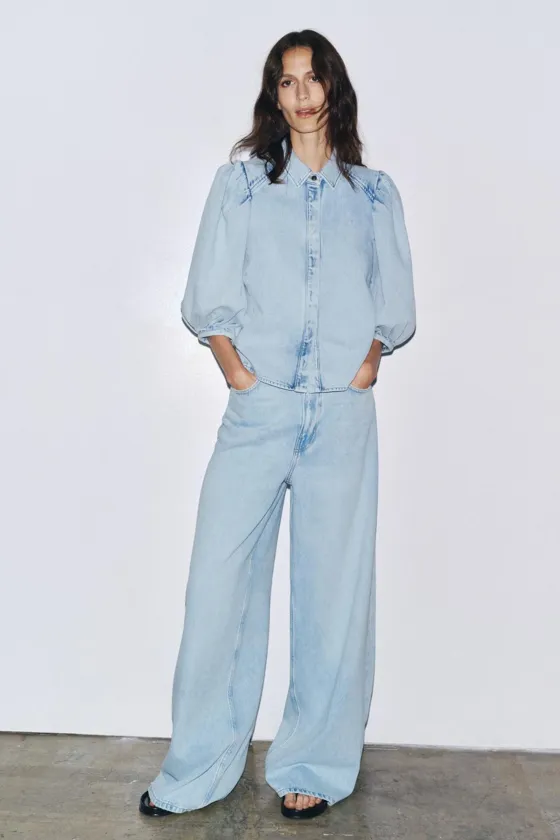 ZW COLLECTION HIGH-WAIST PALAZZO JEANS