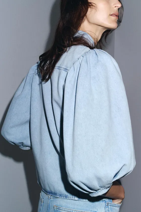 ZW COLLECTION DENIM BLOUSE