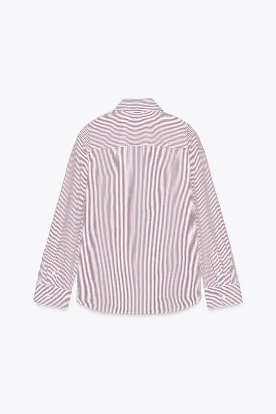 РУБАШКА ИЗ ПОПЛИНА В ПОЛОСКУ — ZW COLLECTION