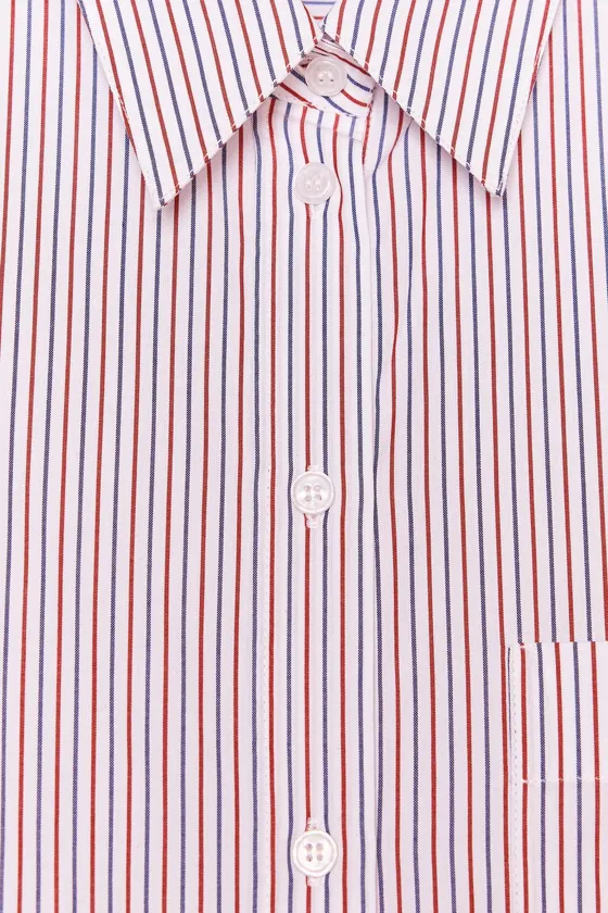 РУБАШКА ИЗ ПОПЛИНА В ПОЛОСКУ — ZW COLLECTION