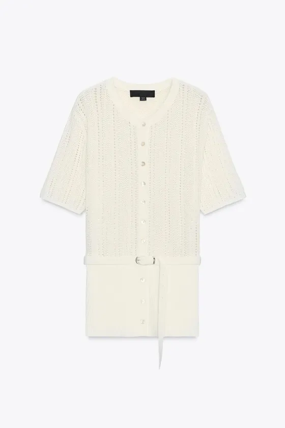 КАРДИГАН АЖУРНОЙ ВЯЗКИ С РЕМНЕМ