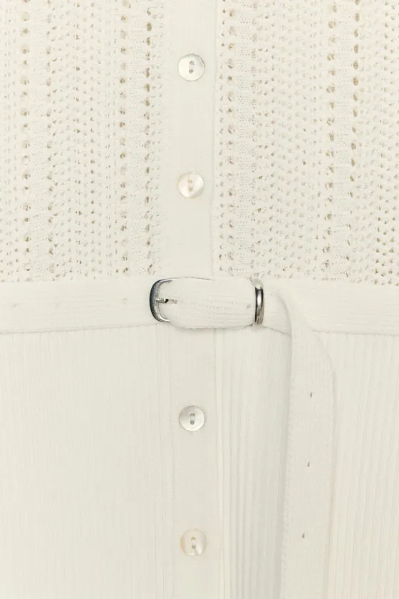 КАРДИГАН АЖУРНОЙ ВЯЗКИ С РЕМНЕМ