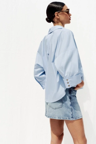 Рубашка из поплина с широкими рукавами