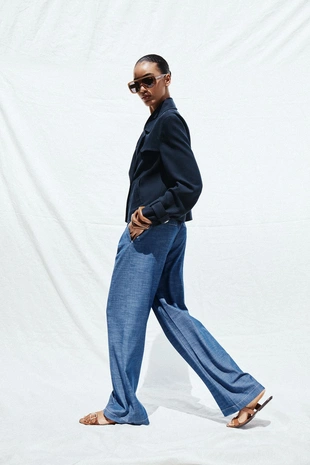 Широкие брюки со шлевками- Заказать в России