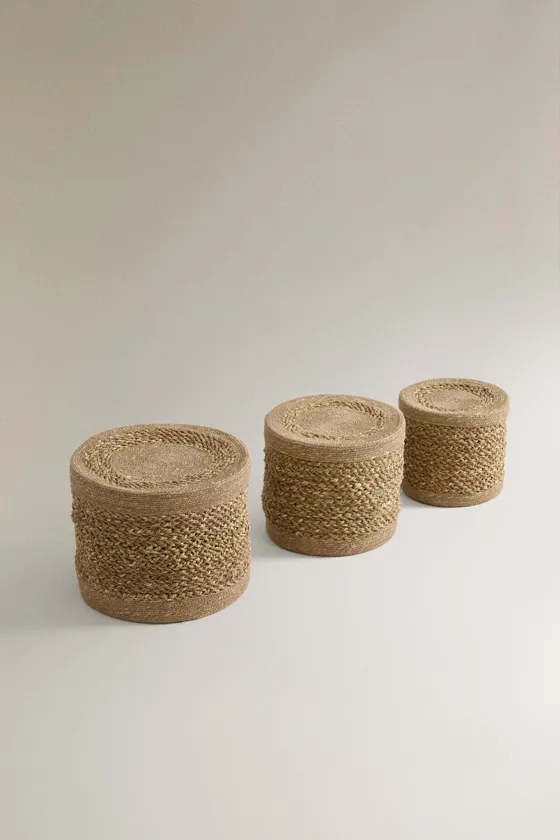 Корзина из морской травы с крышкой