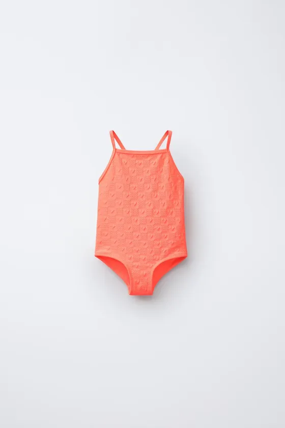 Купальник zara 2-6 лет с сердцем