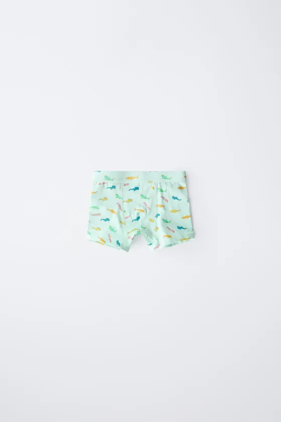 Трусы zara с принтом акул, пятерка, 3-6 лет