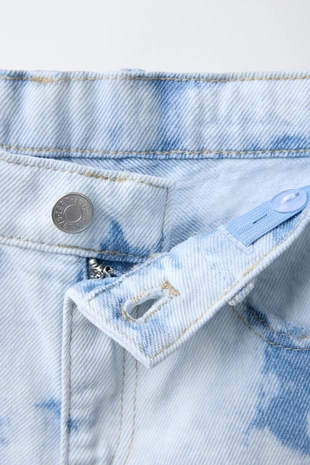 Light blue | 5252/700/406 - Zara Джинсовые шорты с принтом тай-дай