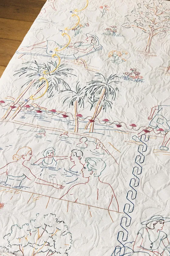 Хлопковый скатерть toile de jouy