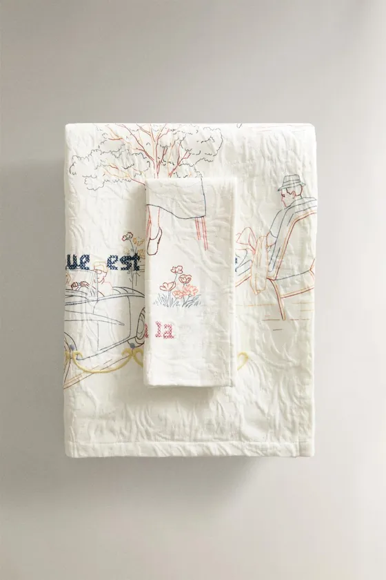 Хлопковый скатерть toile de jouy