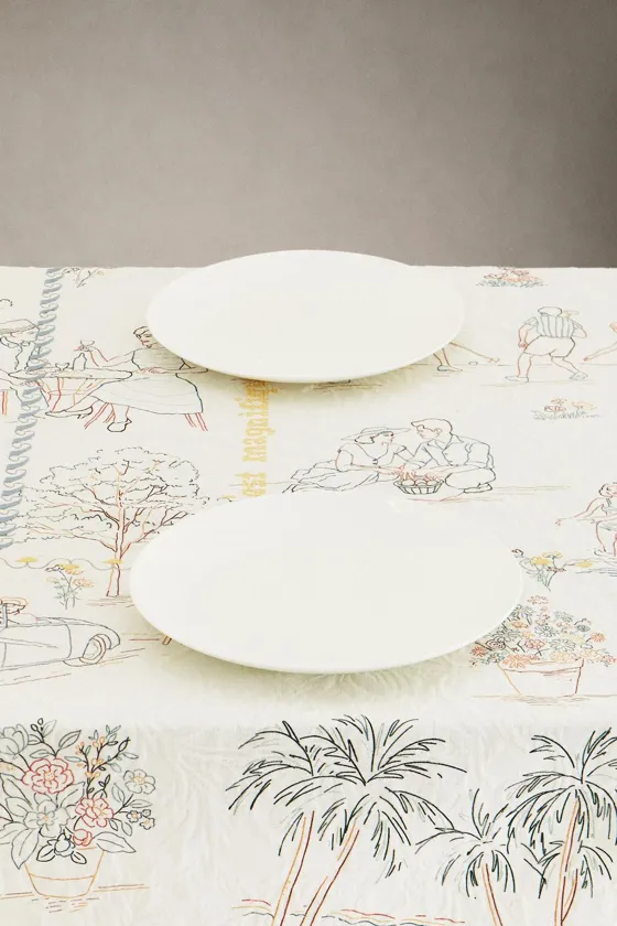 Хлопковый скатерть toile de jouy