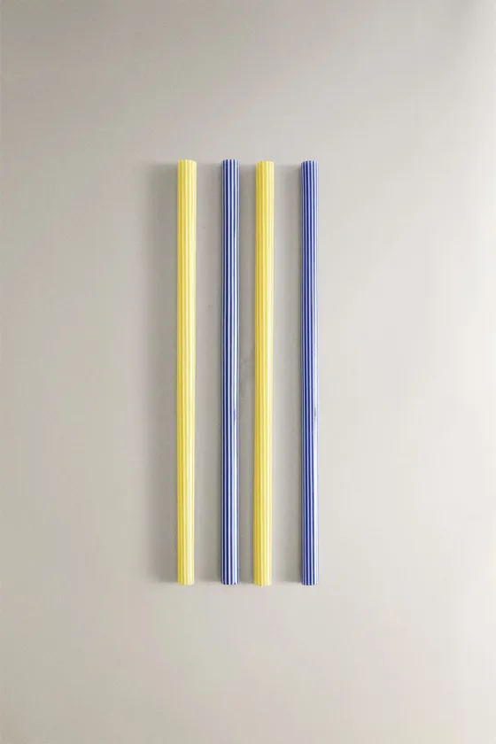 Набор полосатых стеклянных трубок borosilicate (набор из 4 штук)