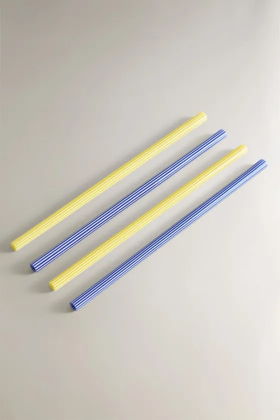 Набор полосатых стеклянных трубок borosilicate (набор из 4 штук)