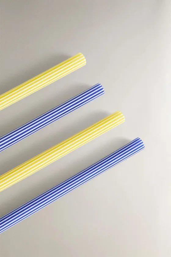 Набор полосатых стеклянных трубок borosilicate (набор из 4 штук)
