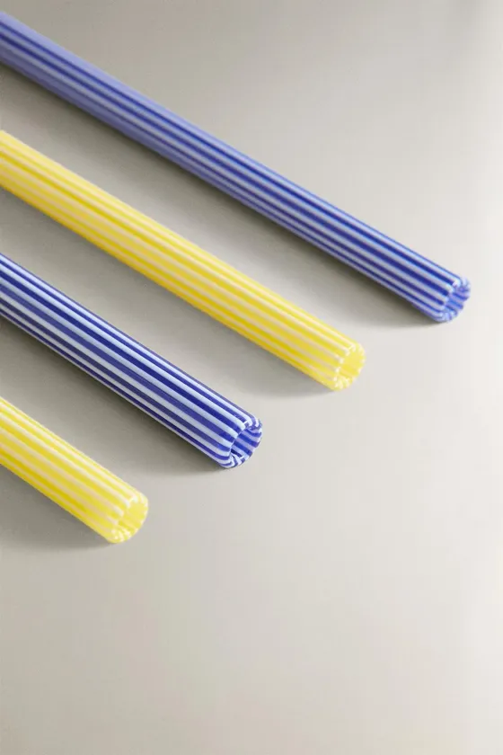 Набор полосатых стеклянных трубок borosilicate (набор из 4 штук)