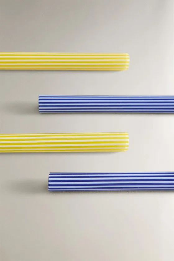 Набор полосатых стеклянных трубок borosilicate (набор из 4 штук)