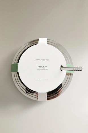 Набор изящных металлических бокалов для мороженого- Заказать в России