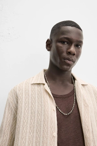 Рубашка JACQUARD с геометрическим узором- Заказать в России