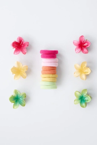 Коробка с резинками и заколками для волос с цветочными деталями- Заказать в России