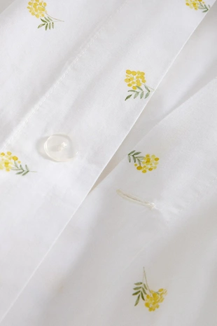Простынь из хлопка с цветочным принтом мимозы- Заказать в России