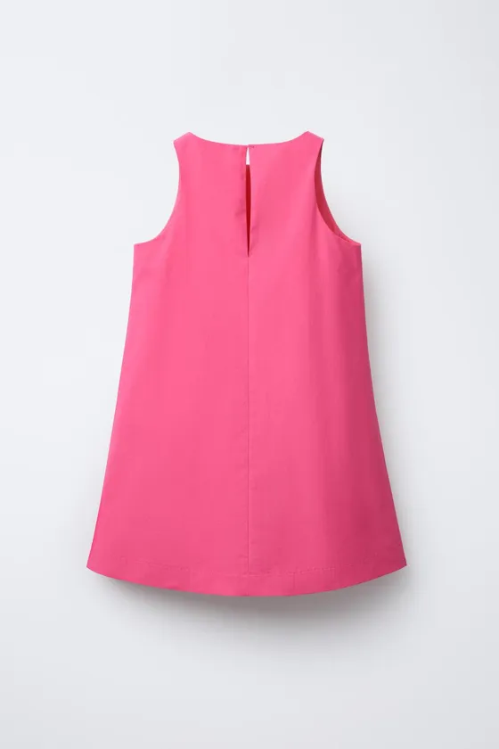POPLIN DRESS WITH BOWS