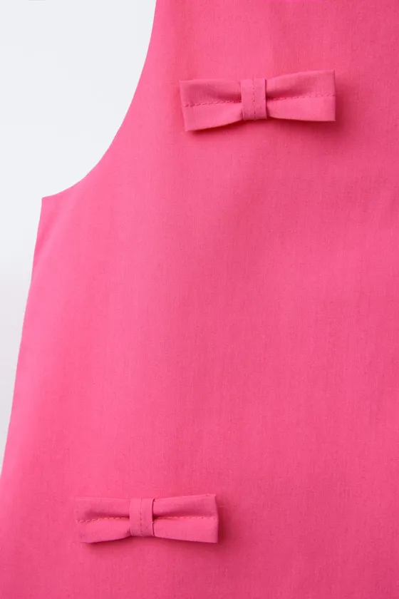 POPLIN DRESS WITH BOWS