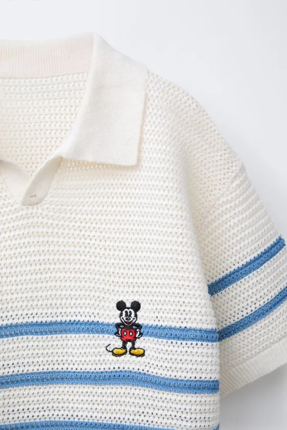 ТРИКОТАЖНОЕ ПОЛО ИЗ СМЕСОВОГО ХЛОПКА И ЛЬНА MICKEY MOUSE © DISNEY