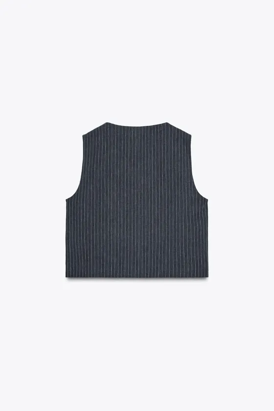 ЖИЛЕТ ИЗ СМЕСОВОГО ЛЬНА В ПОЛОСКУ — ZW COLLECTION