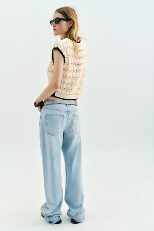 Жилет ажурной вязки- Заказать в России