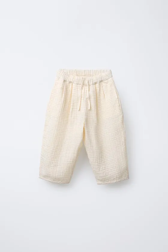 БРЮКИ BAGGY ИЗ РЕЛЬЕФНОЙ ТКАНИ В КЛЕТКУ