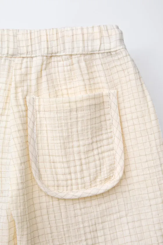 БРЮКИ BAGGY ИЗ РЕЛЬЕФНОЙ ТКАНИ В КЛЕТКУ