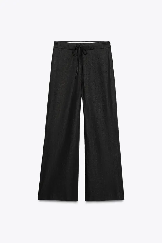 ШИРОКИЕ БРЮКИ ИЗ СМЕСОВОГО ЛЬНА — ZW COLLECTION