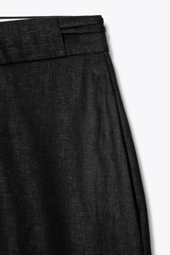 ШИРОКИЕ БРЮКИ ИЗ СМЕСОВОГО ЛЬНА — ZW COLLECTION