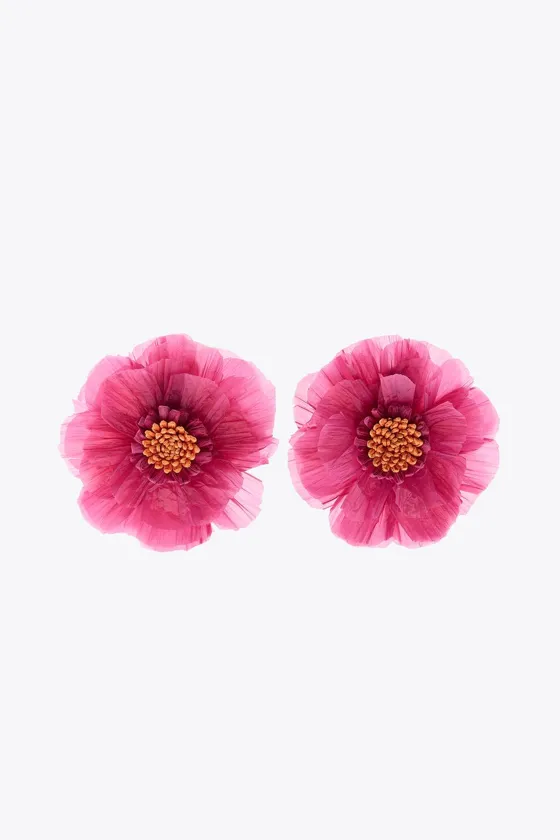 СЕРЬГИ «ЦВЕТЫ» ИЗ РАФИИ