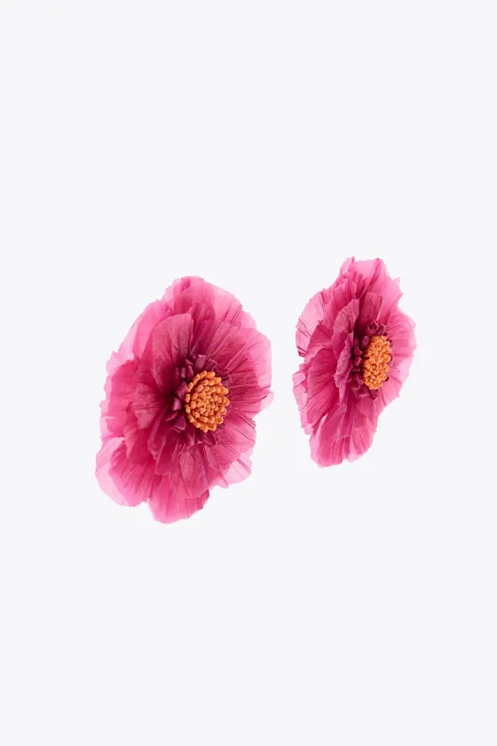 СЕРЬГИ «ЦВЕТЫ» ИЗ РАФИИ