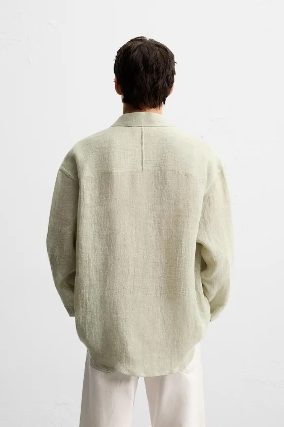 РУБАШКА RELAXED FIT ИЗ СМЕСОВОГО ЛЬНА