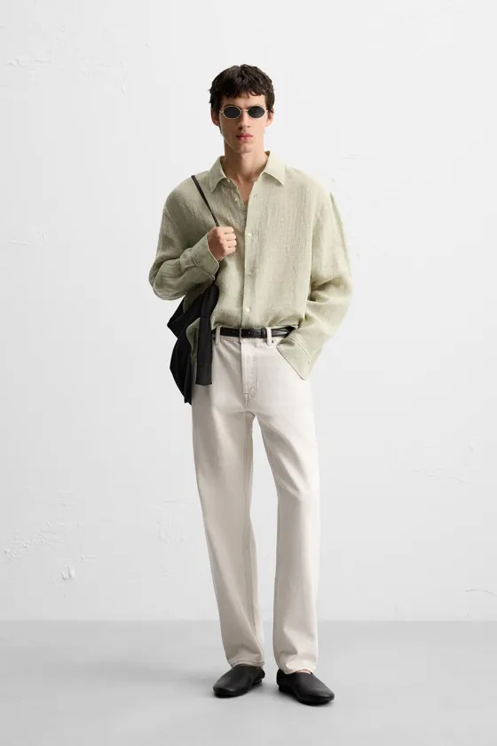 РУБАШКА RELAXED FIT ИЗ СМЕСОВОГО ЛЬНА