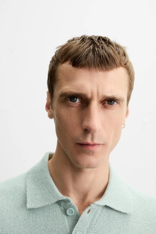 Поло из рельефного трикотажа- Заказать в России