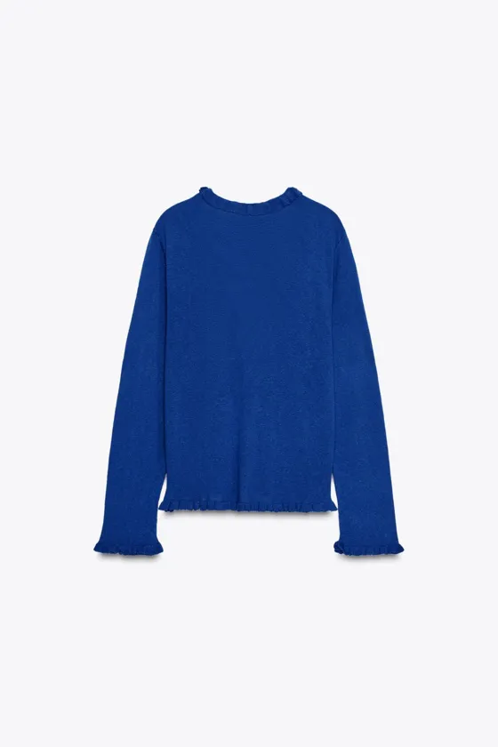 ТРИКОТАЖНЫЙ КАРДИГАН С ВОЛАНАМИ