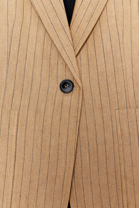 БЛЕЙЗЕР ИЗ СМЕСОВОГО ЛЬНА В ПОЛОСКУ — ZW COLLECTION