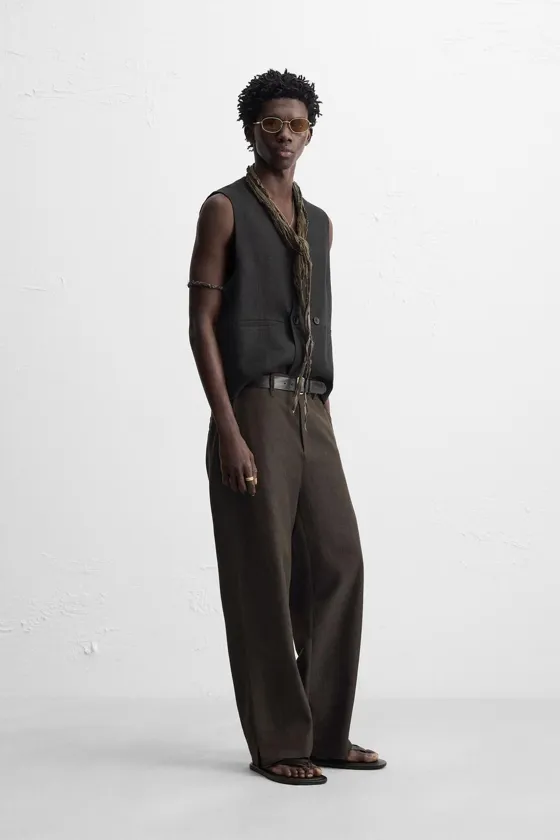 БРЮКИ RELAXED FIT С РАЗРЕЗАМИ