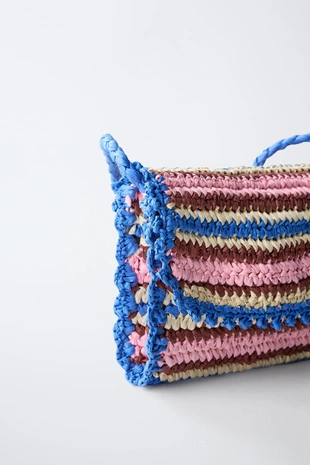 Сумка из рафии с плечевым ремнем- Заказать в России