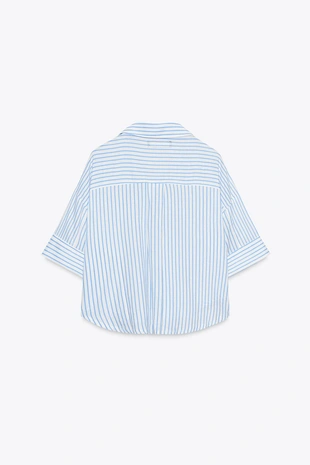 Укороченная рубашка из смесового льна