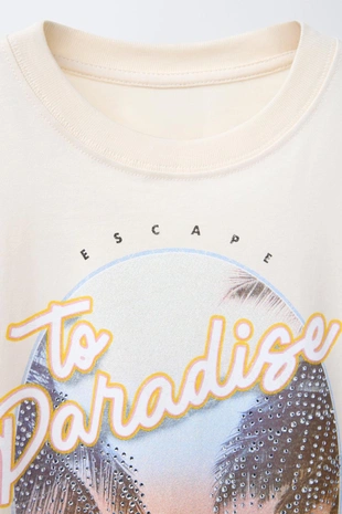 Футболка с принтом «фестиваль» со стразами