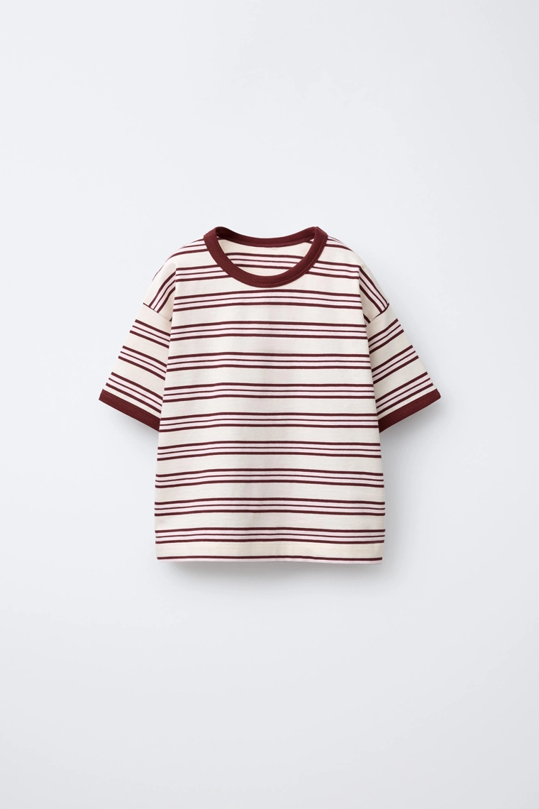 Футболка zara timeless - полосатая с контрастными обрезками