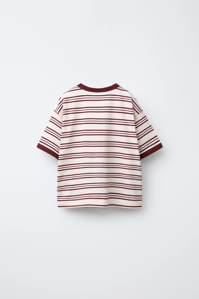 Футболка zara timeless - полосатая с контрастными обрезками